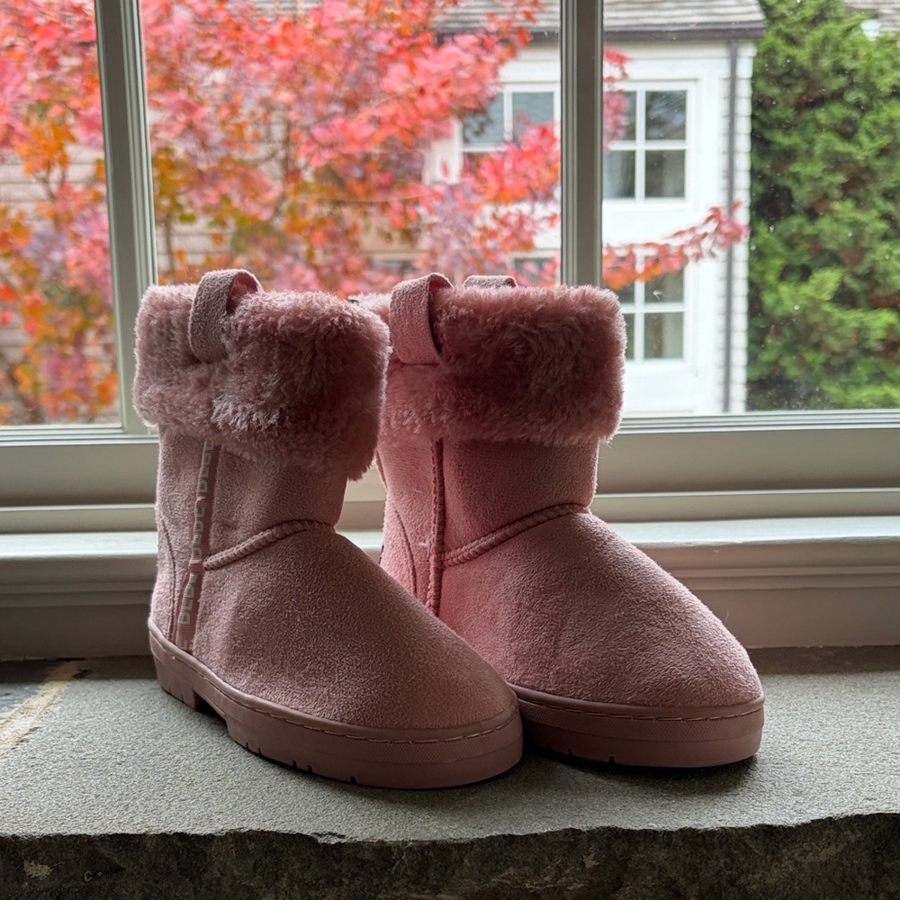 bebe Pink Furry Kids Boots